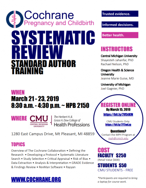 Systematic Review Standard Author Training, Mount Pleasant, MI ...